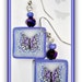 Butterfly Earrings & Swarovski Crystals, polymer clay jewelry