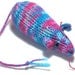 Knit Catnip Mouse in Bright Cotton Candy Colors