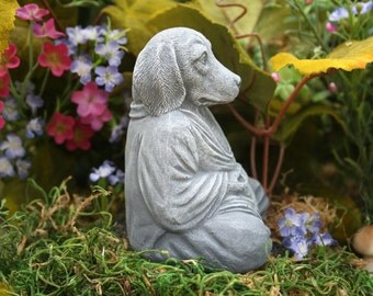 yoga dog garden statue