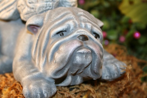 cement bulldog garden ornament