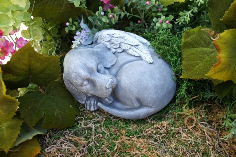 Dog Angel Statue Beautiful Pet Memorial Garden Sculpture