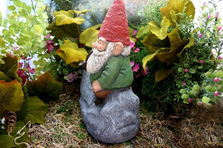 Garden Gnome Smoking His Pipe LARGE Concrete Welcome Statue