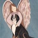 Bernese Mountain Dog with Angel / Lynch signed folk art print