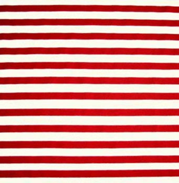 RED and WHITE Stripe Knit Fabric