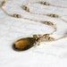 Whiskey Quartz Necklace with Citrines and Pearls in Gold- SALE 50% off