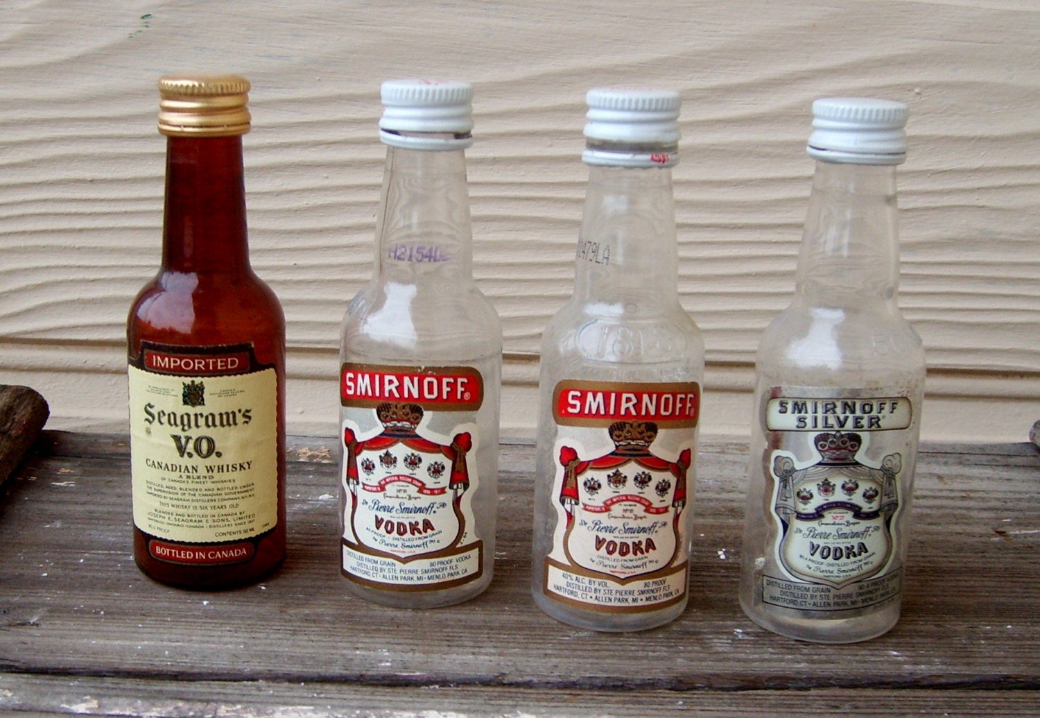 4 Empty Plastic Miniature Liquor Bottles For By Whydjabuythat 4 Empty Plastic Miniature Liquor Bottles For By Whydjabuythat