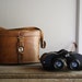 vintage binoculars and case