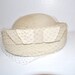 50s off white felted wool pillbox hat