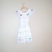70s dress // white lace and floral embroidery // mexican wedding dress