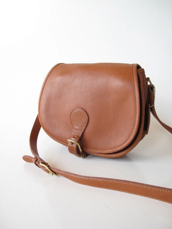 80s COACH Brown Leather Saddle Bag