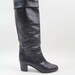 sz 6 vintage BALLY black leather knee high boots / 36.5