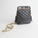 FINAL SALE...80s vintage purse / quilted leather crossbody bag / gold and black chain link strap bag / made in Italy