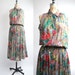 SALE . . . 80s cotton dress / vintage floral cotton sleeveless dress / midi skirt / m