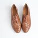 sz 9 vintage oxfords / brown woven leather brogues / lace up flats / deadstock shoes / 40