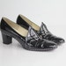 sz 8.5 vintage PATENT LEATHER piligrim shoes / 39