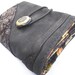 Gold and Black recycled leather wallet with vines lining