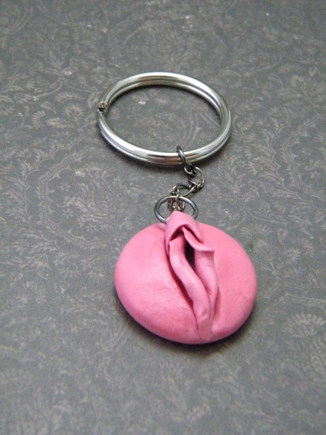 Vagina Keychain Pink Vulva Pendant mature by VulvaLoveLovely