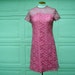 Vintage 60s MOD Pink Lace Illusion Party Dress S M - Sweet & Simple Lines