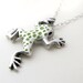 Frog necklace in silver and concrete - sterling frog jewelry