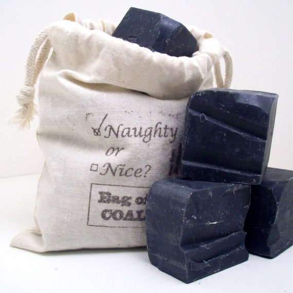 Bag of Coal soap sweet anisette naughty or by BesemNaturalScents