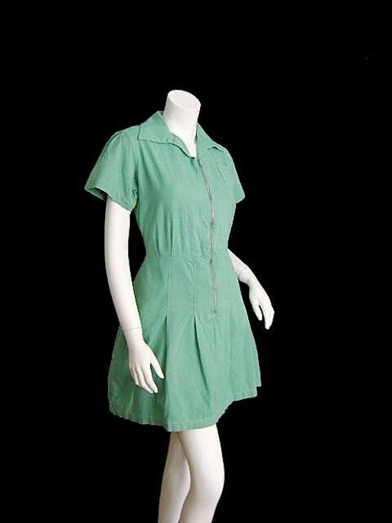 Vintage 40's Skirted Gym Uniform Romper by FastEddiesRetroRags