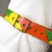 Vintage 1970's Patchwork Belt, Wide Patent Leather Adjustable Belt, Up To Modern Size 12, Medium
