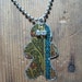 Vintage Reclaimed Upcycled Tin Gingerbread man Necklace with Rhinestones on Ball Chain, Gifts under 15, Gifts for Her, Christmas Jewelry