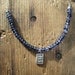 SALE Jewelry - Iolite and Love Mind Body Soul Charm Flexwire Necklace, Gifts under 20, Gifts for Her, Ready to Ship