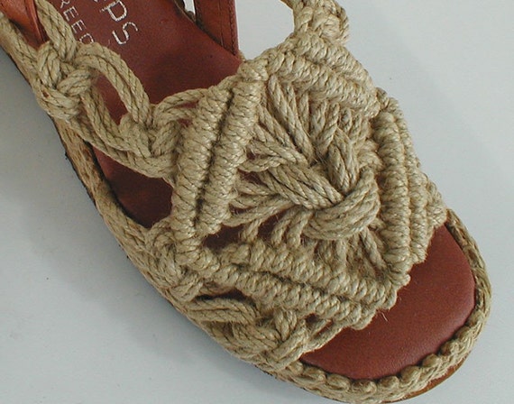 macrame wedge sandals