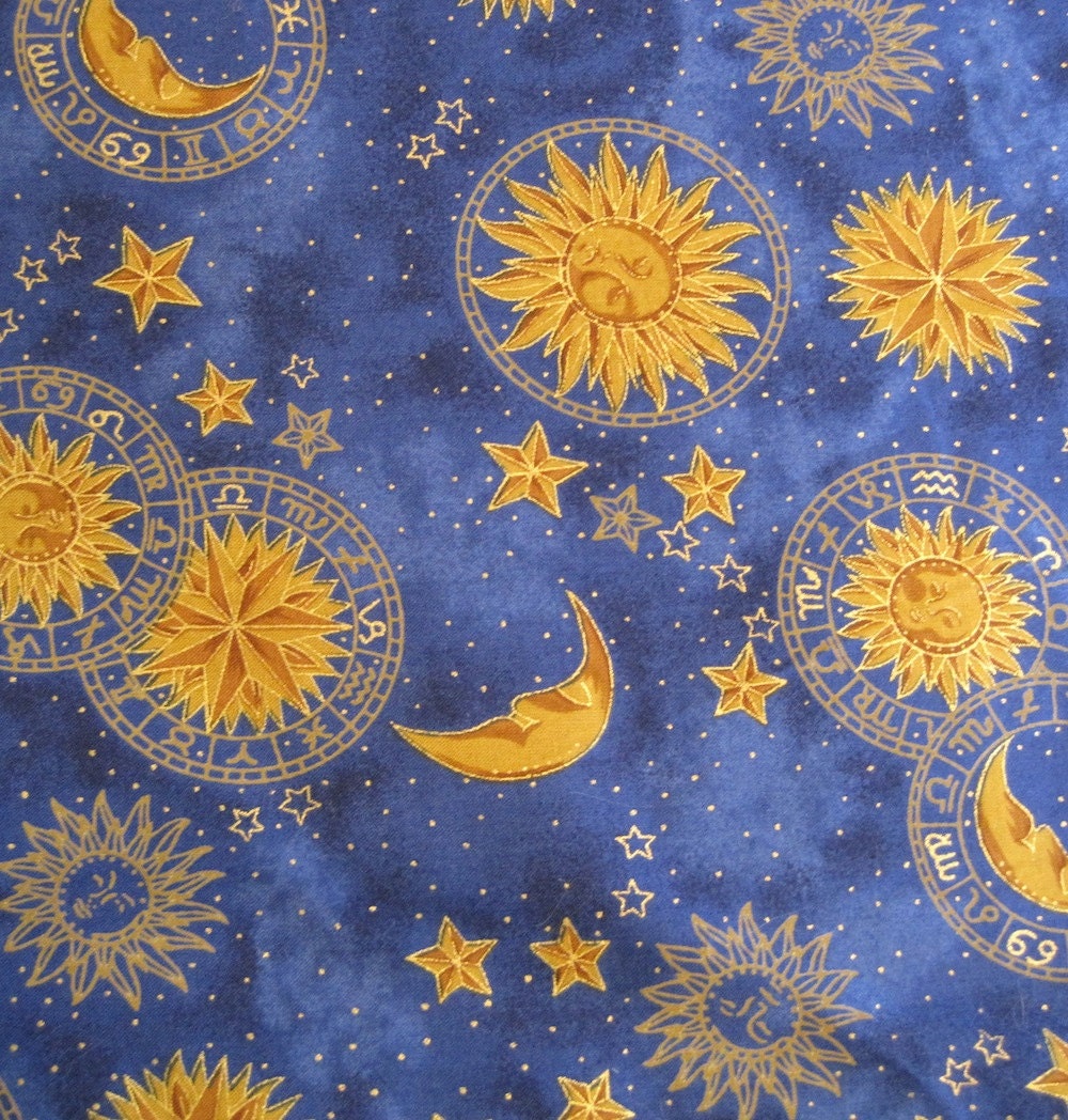 Celestial Fabric 1 yard prewashed by SandisStashShop on Etsy