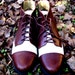 Vintage Brown and Cream Ankle Oxford Ankle Boots - Size 8