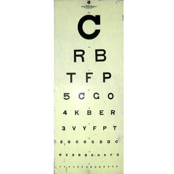 items similar to vintage optometry eye chart on etsy