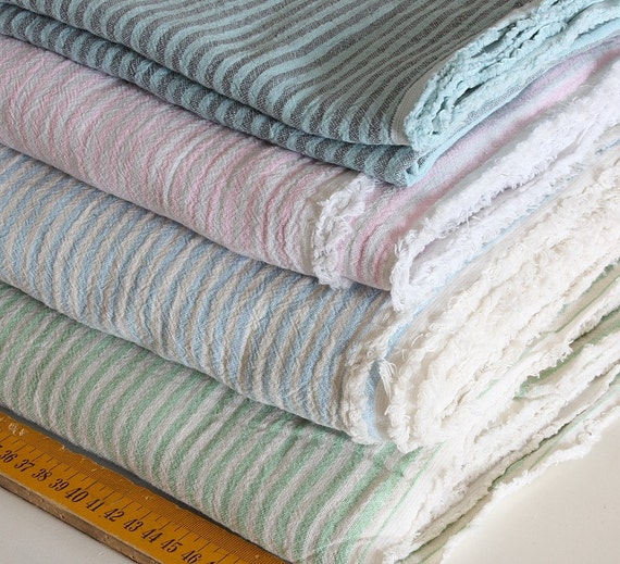 Japanese double gauze cotton fabricstripes blue half yard