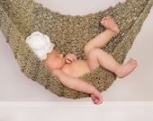 Baby Hammock, Meadow Green/Gold Color -- Newborn Photo Prop  -- Click for more colors -- Over 500 Hammocks Sold -- Original Designer
