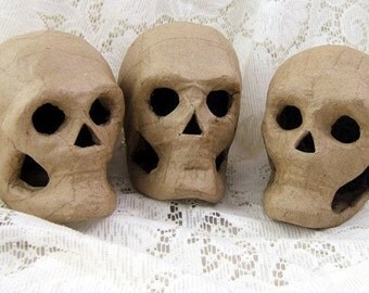 One (1) Small Papier Mache Skull