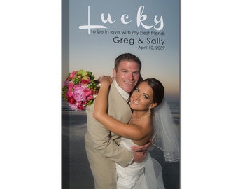Personalized Cotton Anniversary Gift photo words, lyrics, memories Bridal 16X20