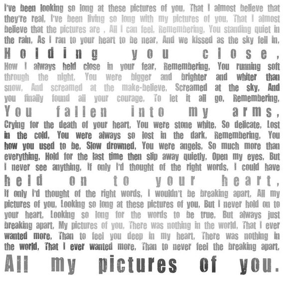 Personalized Word Lyrics Art Him Her Gift Print 10x10 No