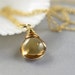 Citrine Necklace Wrapped in Gold Handmade November Birthstone