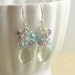 Green Amethyst Blue Topaz Sterling Gemstone Earrings February Birthstone