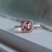 1.18ct Cushion peach lavender champagne sapphire in 14k rose gold diamond ring
