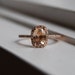 1.15ct Cushion peach champagne sapphire in 14k rose gold diamond ring