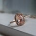 1.27ct Cushion peach champagne sapphire in 14k rose gold diamond ring