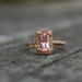1.27ct Cushion peach lavender champagne sapphire in 14k rose gold diamond engagement ring