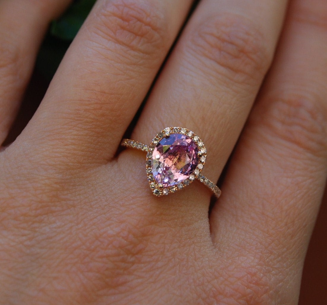 Pink diamond ring in rose gold