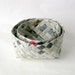 Basket recycled Danish newspaper plaited woven L
