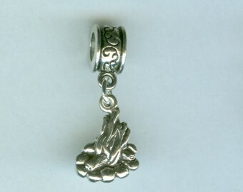 Sterling CAMPFIRE Bead Charm for all Name Brand Add a Bead Bracelets