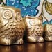 Vintage Brass Owl Family