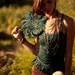 SALE.. Teal Auburn top with turqoise lace