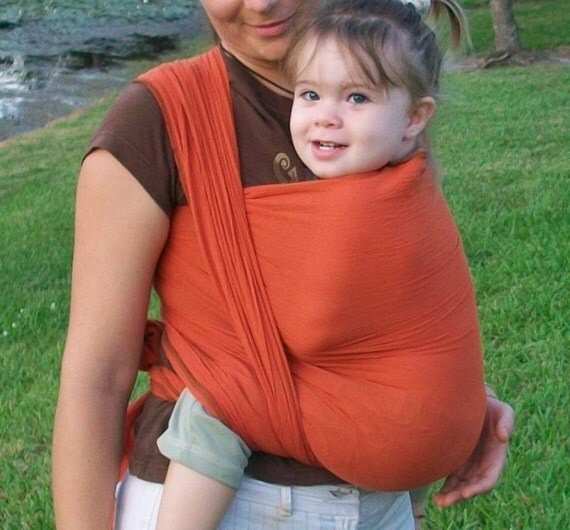 Burnt Orange Woven Gauze Baby Wrap by babythebaby on Etsy