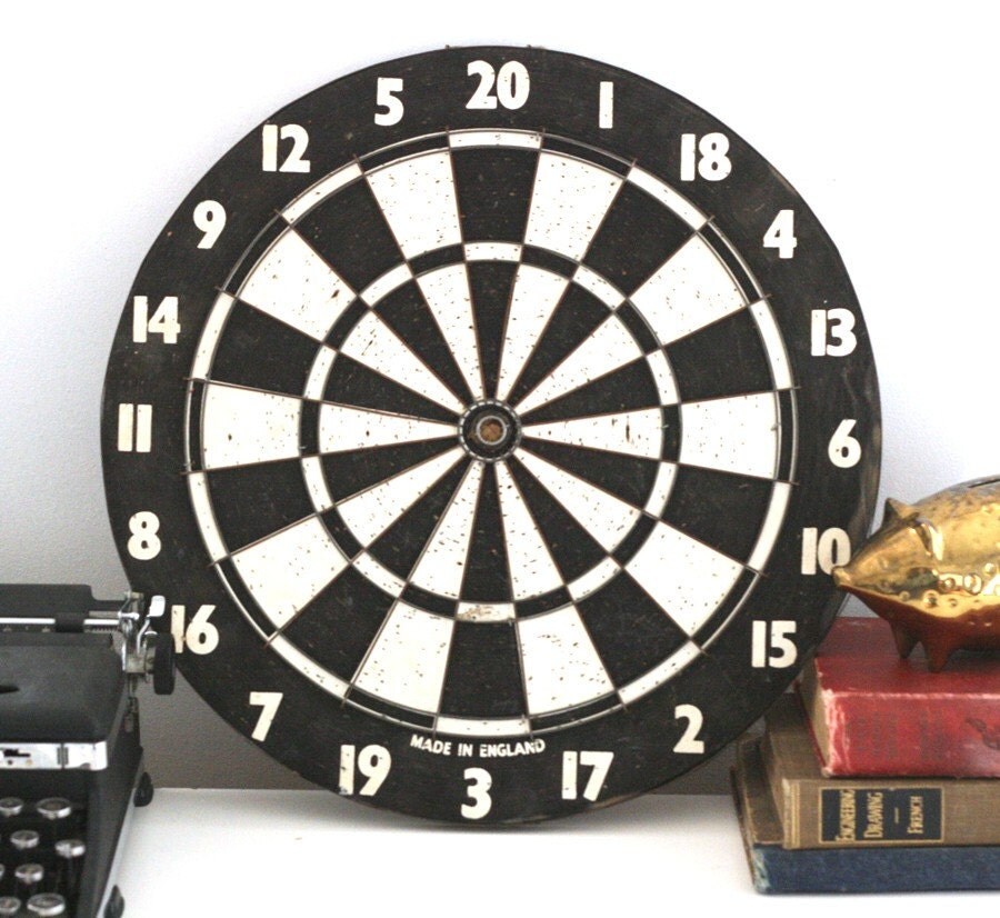 large black / white dart board